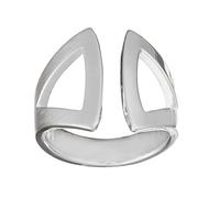 Silverly Sterling Silver Geometric Open Front Ring - 925 Silver Wide Tapered Gap Ring With Modern Triangle Cut-Out Design - Minimalist Sculptural Chunky Statement Jewellery for Women