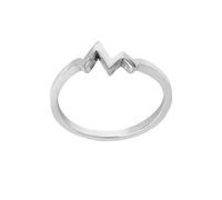 Silverly Sterling Silver Heartbeat Ring for Women - 925 Silver Zig-Zag Ring - Lightning Bolt Design - Romantic Gift - Simple Minimalist Thin Band Stacking Rings - Symbolic Best Friend Jewellery