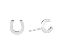 Silverly Sterling Silver Horseshoe Stud Earrings for Women - Polished 925 Silver U-Shaped Studs - Classic Minimalist Jewellery - Simple Elegant Lucky Charm Earrings - Good Luck Gift