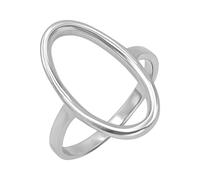 Silverly Sterling Silver Large Open Oval Ring - Thin Band Statement Rings for Women - 925 Silver Geometric Jewellery - Modern Minimalist Design - Sl legant Band - Birthday Gift for Daughter