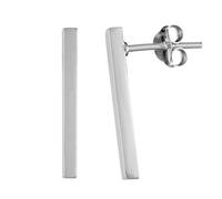 Silverly Sterling Silver Long Bar Stud Earrings 20mm - 925 Silver Rectangular Studs - Modern Simple Minimalist Geometric Earrings for Women - Elegant Everyday Jewellery - Hypoallergenic Studs