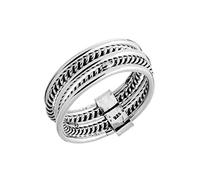 Silverly Sterling Silver Multiband Ring for Women - 925 Silver Rope Twist Ring - Five Band Set - Bali-Style Boho Jewellery - Nautical Multi-Stack With Twisted Band Rings