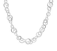 Silverly Sterling Silver Open Circle Link Necklace for Women 46cm - 925 Silver Wide Chain With Interlinked Circles - Modern Statement Necklace With Round Links - Contemporary Jewellery