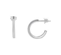 Silverly Sterling Silver Small Square Tube Hoops With Butterfly Back - Minimalist Thin 15mm Huggies - Simple Elegant 925 Silver Stud Open Hoop Earrings for Women - Essential Jewellery