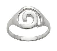 Silverly Sterling Silver Spiral Ring for Women - Signet Ring in 925 Silver - Slim Band With Cut-Out Swirl Design - Elegant Minimalist Geometric Design - Simple Boho Jewellery