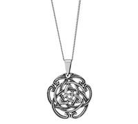 Silverly Sterling Silver Trinity Knot Necklace for Women - 925 Silver Round Celtic Triquetra Pendant on 18" Curb Chain - Traditional Irish Knotwork Jewellery - Celtic Peace Symbol Gift