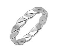 Silverly Sterling Silver Twisted Rope Ring for Women - Minimalist 925 Silver Flat Band Rings - Simple Essential Ladies Jewellery - Elegant Friendship Promise Ring - Birthday Gift for Daughter