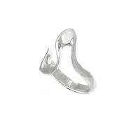 Silverly Sterling Silver Wavy Ring for Women - Abstract Avant-Garde 925 Silver Statement Jewellery - Unique Modern Sculptural Ripple Design - Wide Asymmetrical Organic Fluid Swirl Ring