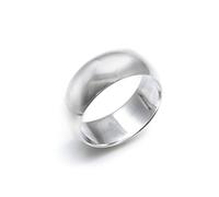 Silverly Sterling Silver Wide Band Court Ring for Women - Classic Chunky 925 Silver Wedding Ring for Men - Simple Smooth Band - Elegant Unisex Jewellery for Everyday Wear - Couple's Promise Rings