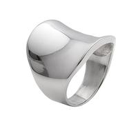 Silverly Sterling Silver Wide Concave Ring for Women - Chunky Polished 925 Silver Tapered Ring - Modern Sculptural Statement Rings With Curved Smooth Surface - Contemporary Thumb Rings