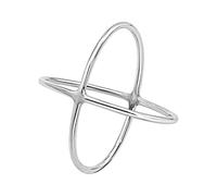 Silverly Sterling Silver Wide Crossover Ring - Simple Modern Criss Cross Design - Minimalist Statement Rings for Women - Unique Jewellery Gift for Girlfriend - Gift for Girlfriend or Wife