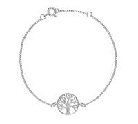 Silverly Tree of Life Chain Bracelet in 925 Sterling Silver - Textured Openwork Design - Round Tree Celtic Charm on Thin Cable Chain - Symbolic Bracelets for Women - Dainty Nature-Inspired Jewellery
