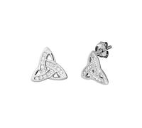 Silverly Women's 925 Sterling Silver 10 mm Cubic Zirconia Trinity Triquetra Knot Stud Earrings