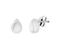 Silverly Women's 925 Sterling Silver 7 mm Mother of Pearl Shell Drop Stud Earrings