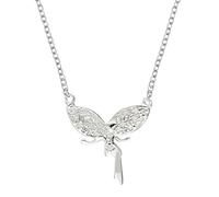Silverly Women's 925 Sterling Silver Cubic Zirconia Fairy Spirit Wings Necklace, 43 cm