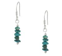Silverly Women's .925 Sterling Silver Green Turquoise Gemstone Bead Drop Dangle Earrings