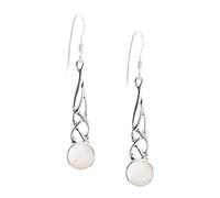 Silverly Women's 925 Sterling Silver Mother of Pearl Celtic Knot Dangle Earrings