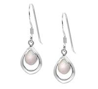 Silverly Women's 925 Sterling Silver Mother of Pearl Teardrop Dangle Earrings