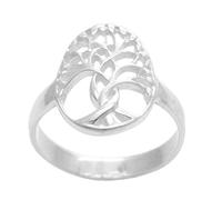 Silverly Women's 925 Sterling Silver Polished Oval Wicca Celtic Tree of Life Band Ring