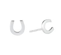 Silverly Women's 925 Sterling Silver Smooth Plain Polished Lucky Horseshoe "U" Stud Earrings