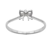 Silverly Women's 925 Sterling Silver Thin Small Bow Ribbon Wire Knot Stackable Band Ring