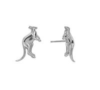 Silverly Women's Sterling Silver Kangaroo Stud Earrings for Women - 925 Silver Australian Animal Ear Studs 925 Silver - Fun Themed Jewellery - Wildlife Earrings - Birthday Gift for Daughter