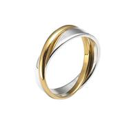 Silverly Yellow Gold Plated Sterling Silver Double Band Russian Wedding Ring - Two Tone 925 Silver Ring for Women - Interlocking Wedding Rings His and Hers - Classic Jewellery - Men's Gold Rings