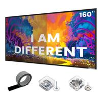 SilverMagic High Gain Projector Screen - Fixed Frame & Wall-Mounted - 2.6X Gain, High Contrast ALR - White 16:9 160 inch, Trimmable