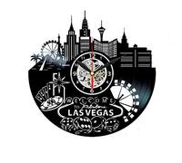 Silver's Art Las Vegas Clock Skyline Vinyl Clock Las Vegas Themed Gifts For Women Home Decor