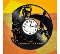 Silver's Art The Terminator Wall Clock Movie Original Home Decor Arnold Schwarzenegger Handmade Clock for Fan The Terminator Vinyl Record Wall Clock The Terminator Birthday Gift Idea