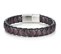 Silverso Men's Cool Daily Leather Bracelet - Stainless Steel Clasp, Stylish & Durable | Ideal Birthday/Thanksgiving Valentine's Day Gift for Dad, Son, Boyfriend, My Man, 6.4- 9 Inches, Leather, no