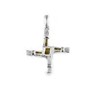 Silverspirit Jewellery Connemara Marble Stone Set St Bridgets Cross Silver Pendant