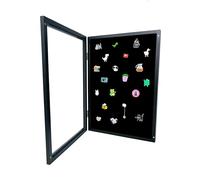 SilverStar Pin - Enamel Pin Badge Collection Case, Wall Mountable Shadow Box Display