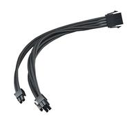 SilverStone 30cm 8-pin to PCIe 8-pin (6+2) Extension Power Cable - Bla