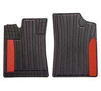 SilverStone AB1 All-Weather Mat Front 2-Piece TPE Rubber Mat Black Coloured Insert in Gambia Red Car Floor Mats Set without Mat Holder
