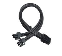 Silverstone PP07E-EPS8B, 30cm EPS 8pin to EPS/ATX 4+4pin Flexible Sleeved Extention Cable, Black, SST-PP07E-EPS8B
