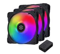 SilverStone Sst-AB120I-Argb - Air Blazer Computer Case Cooling Fan 120mm, Fluid-Bearing, Transparent Blade with Black frame, High Airflow, Adressable RGB, Included Basic Argb Controller