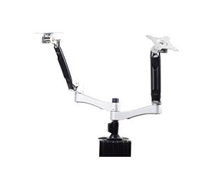 SilverStone SST-ARM22SC - Two ARM LCD LED Monitor Mount Bracket, Adjustable, with 360° Rotation, 90° tilt up/ down, 90° tilt left/ right & Pull Out 180° Swivel Arm - Max VESA 100x100, silver