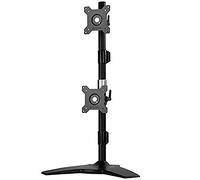 SilverStone SST-ARM24BS - Vertical Twin Double ARM LCD LED Monitor Bracket Desk Mount Stand, up to 24 Inch Screens, with Tilt & Swivel (Tilt ±20°|Swivel ±20°|Rotate 360°), black