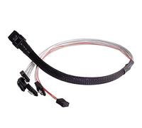 SilverStone SST-CPS03 - Internal Mini SAS SFF8087 36pin to 4 SATA 7pin Thick Shielded Cable (with Sideband), Mini SAS Host/Controller to 4 SATA Target/Backplane, 0.5M