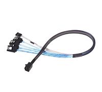 SilverStone SST-CPS05 - Internal Mini SAS HD SFF8643 to 4 SATA 7pin Thick Shielded Cable (with Sideband), Mini SAS HD Host/Controller to 4 SATA Target/Backplane, 0.5M
