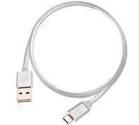 SilverStone SST-CPU04S-1000 - Reversible USB Cable, A to C Nylon Braided Extremely Durable Cable, High Speed Charge and Data Sync, 1.0 m, silver