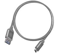 SilverStone SST-CPU05C-500 - Reversible USB Cable, Type C to Type A Nylon Braided Extremely Durable Cable, High Speed Charge and Data Sync, 0.5 meter, charcoal