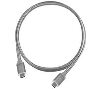 SilverStone SST-CPU06C-1000 - Reversible USB Cable, USB 3.1 Gen 2 Type C to Type C Nylon Braided Extremely Durable Cable, for mobile phones or storage devices, 1.0 meter, charcoal