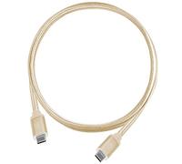 SilverStone SST-CPU06G-1000 - Reversible USB Cable, USB 3.1 Gen 2 Type C to Type C Nylon Braided Extremely Durable Cable, for mobile phones or storage devices, 1.0 meter, gold