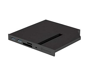 SilverStone SST-FPS01 - 12.7mm Tray Loading Slim Optical Bay with 2x USB3.0, Card Reader, M.2 SATA type SSD Slot