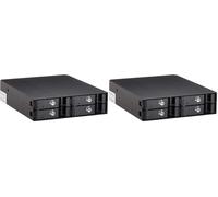 SilverStone SST-FS204B - Aluminium Trayless Hot Swap Mobile Rack Backplane / Internal Hard Drive Enclosure for 4x 2.5 Inch SAS/SATA HDD or SSD, fit in any 5.25 Inch Drive Bay, with Fan and Lock, black