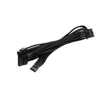 SilverStone SST-PP06B-3PER10F - 100cm 3x Peripheral 4pin & Floppy 4pin Sleeved PSU Cable, black