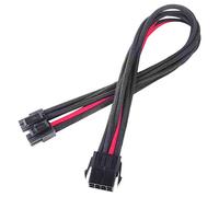 SilverStone SST-PP07-EPS8BR - 30cm EPS 8pin to EPS/ATX 4+4pin Sleeved Extention Cable, black red