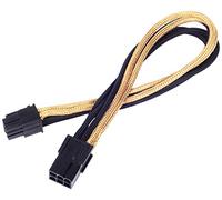 SilverStone SST-PP07-IDE6BG - 25cm 6pin to PCI-E 6pin Sleeved Extention Cable, black gold